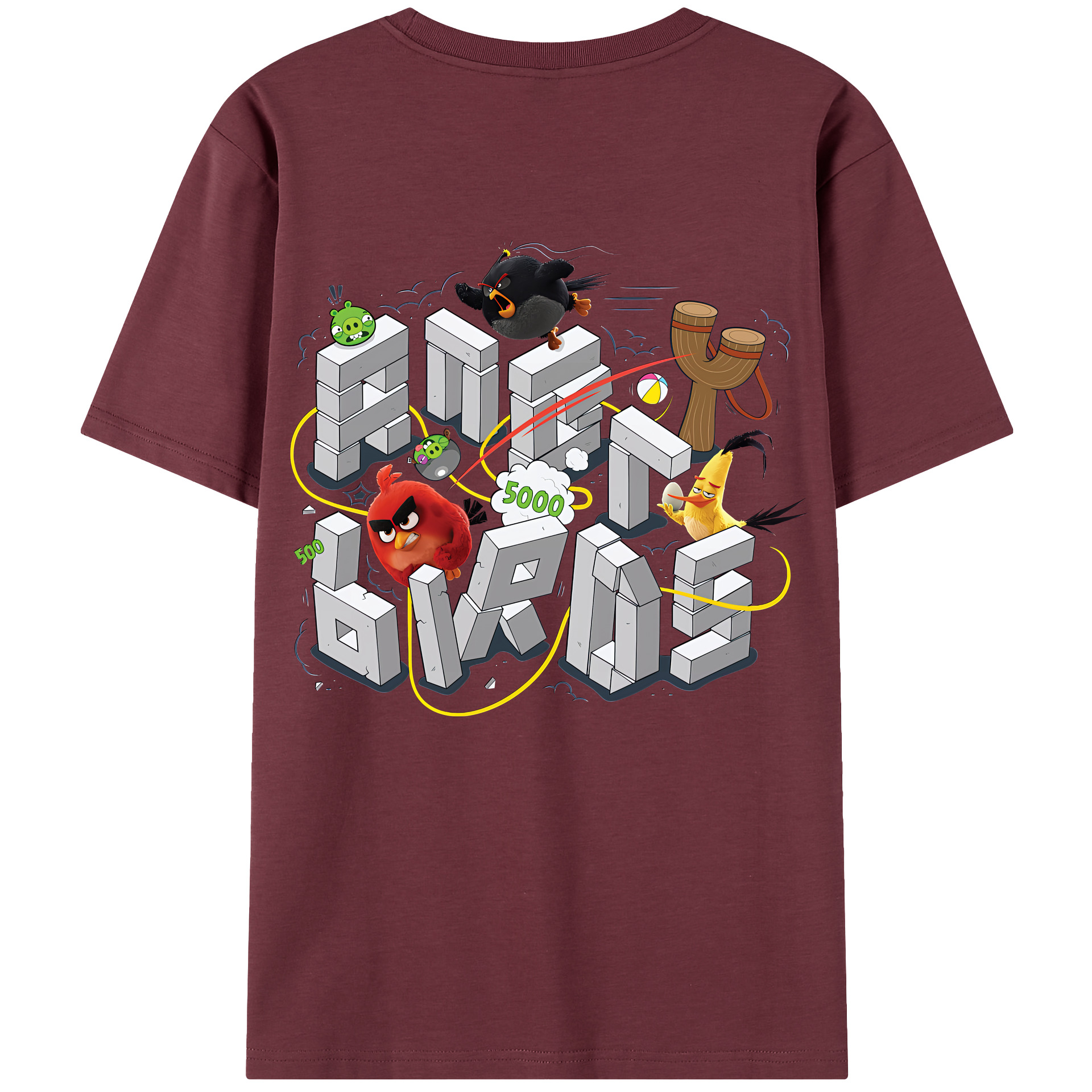 （画像用） Angry Birds アングリーバード 綿100％半袖Tシャツ（背面プリント）